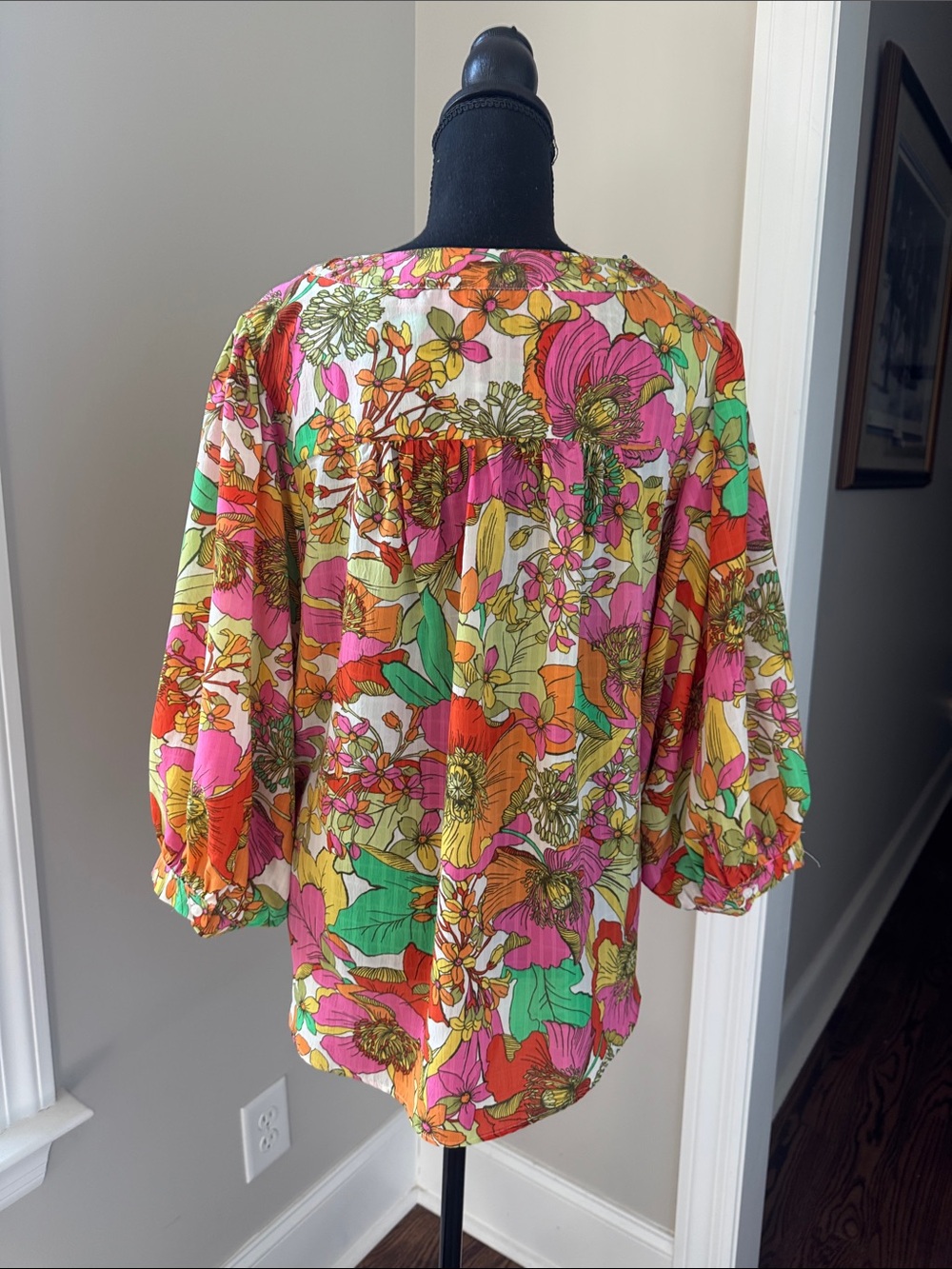 Floral Tie-Front Blouse - NWOT - Picture 3 of 4